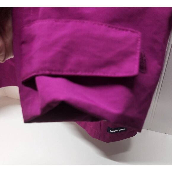 Lands End Womens Squall Hooded Rain Coat Magenta Size XL - Picture 5 of 16